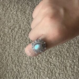 Labradorite Moonstone Filigree Statement Ring